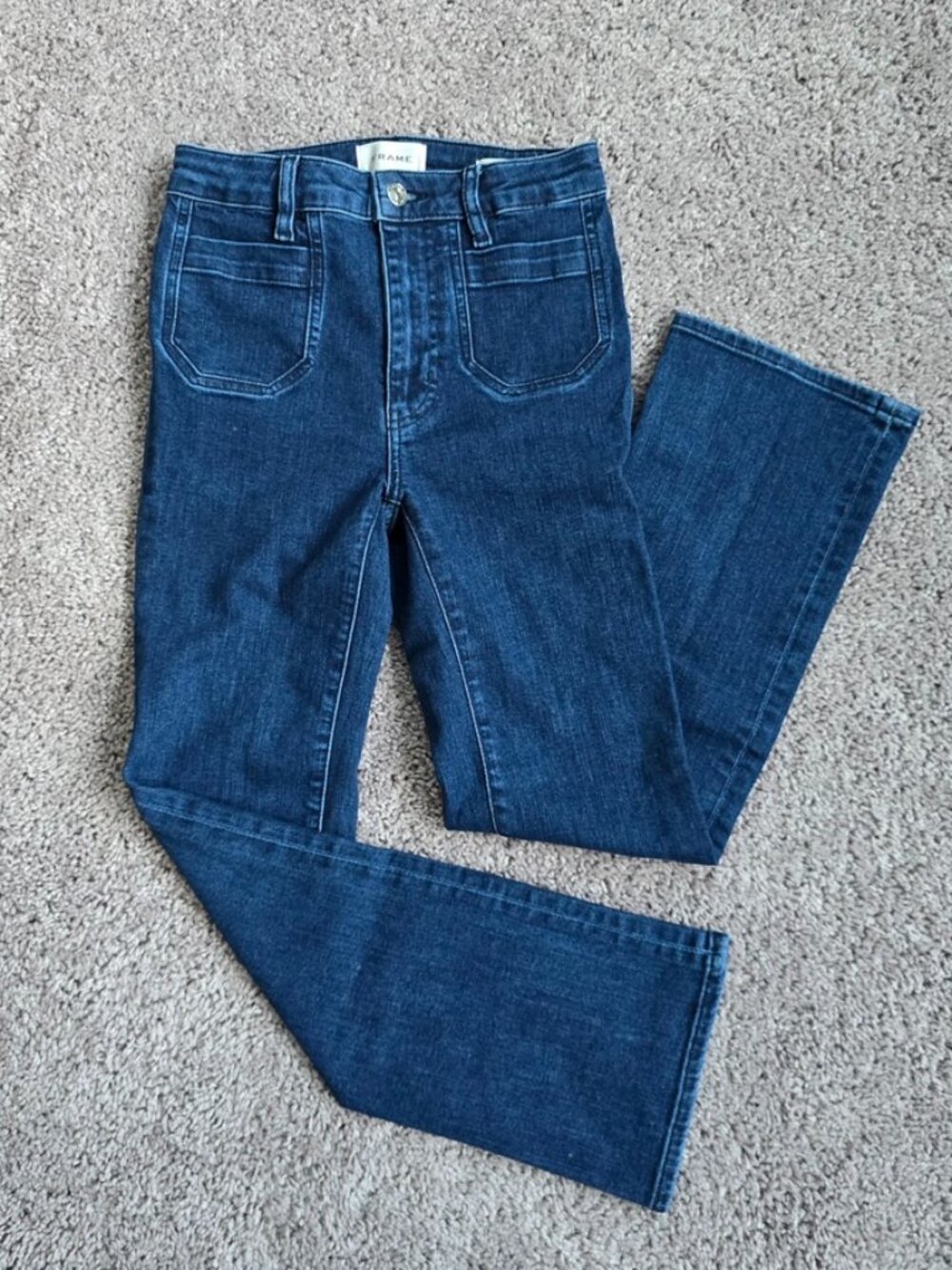 FRAME The Reboot Crop Jeans 34 Modernist Patch Pocket High Rise Bootcut Jest